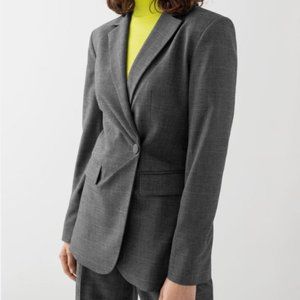 & Other Stories Grey Plaid Blazer